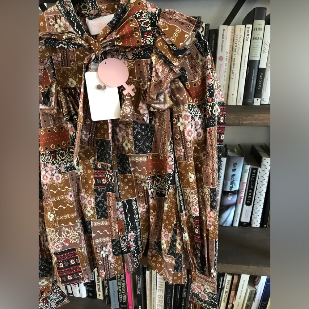 NWT Selkie The Elizabeth Blouse in Brown Pink and Black Patchouli Pattern Size S - Picture 6 of 16